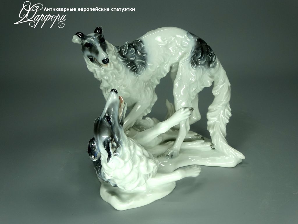 Купить фарфоровые статуэтки Rosenthal, Играющие борзые, Германия